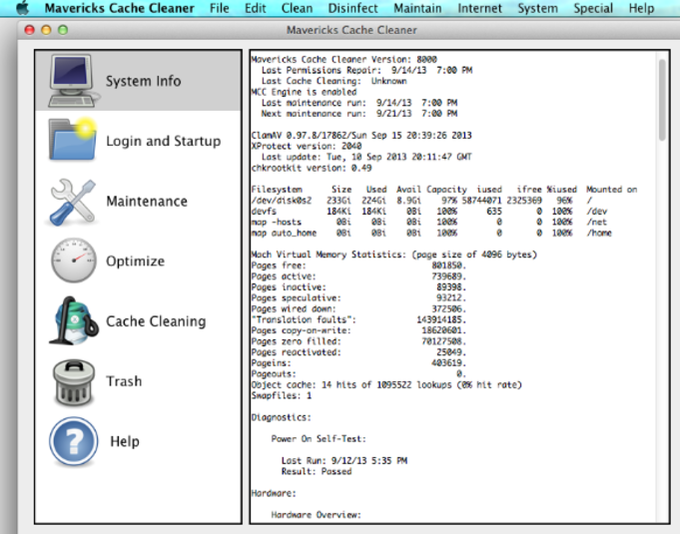 Mavericks Cache Cleaner