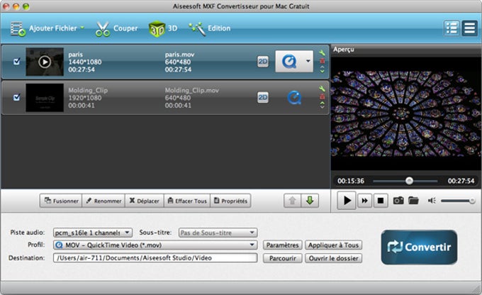 MXF Convertisseur pour Mac Gratuit