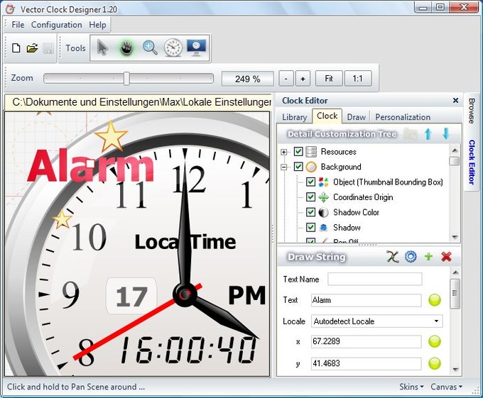 Vector Clock Designer