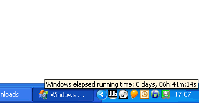 Windows Elapsed Running Time Windows Elapsed Running Time