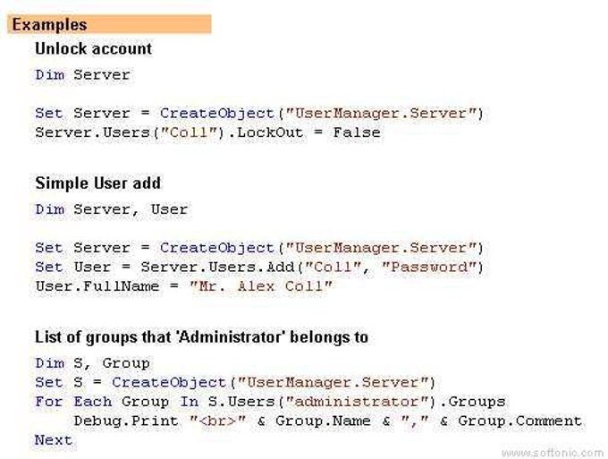 ActiveX UserManager ActiveX UserManager