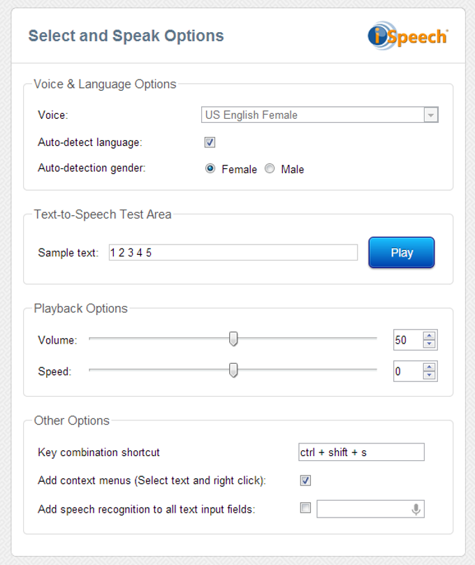 Select and Speak Select and Speak