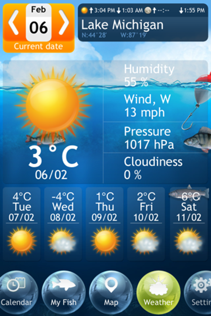 Fishing Deluxe - Best Fishing Times Calendar