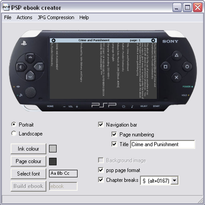 PSP ebook creator PSP ebook creator