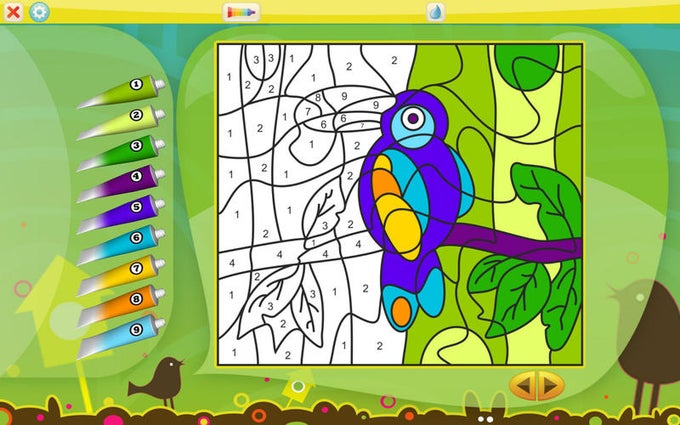 Colorear por números-Animales Colorear por números-Animales