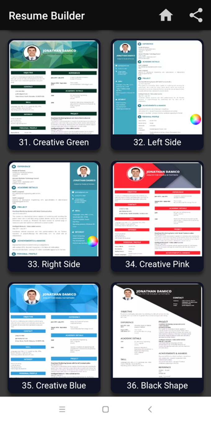 Free Resume Builder Cv Maker Templates Pdf Formats Apk For Android Download