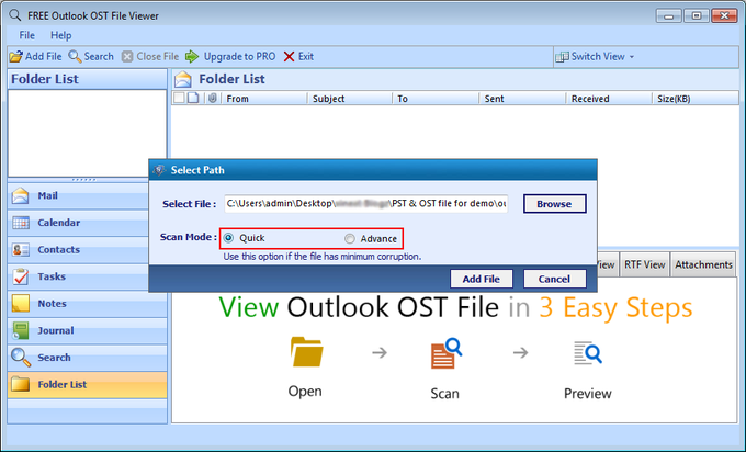 View pst files without outlook