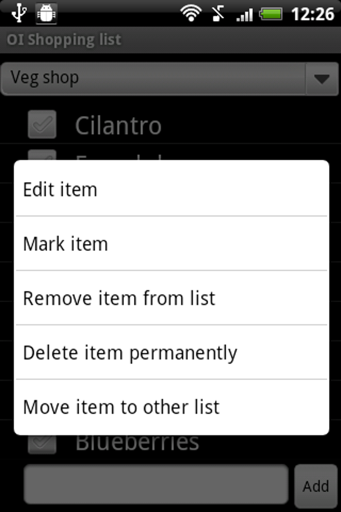 OI Shopping List OI Shopping List