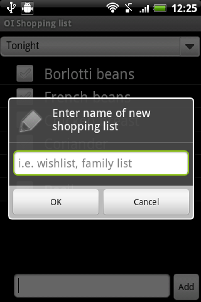 OI Shopping List OI Shopping List
