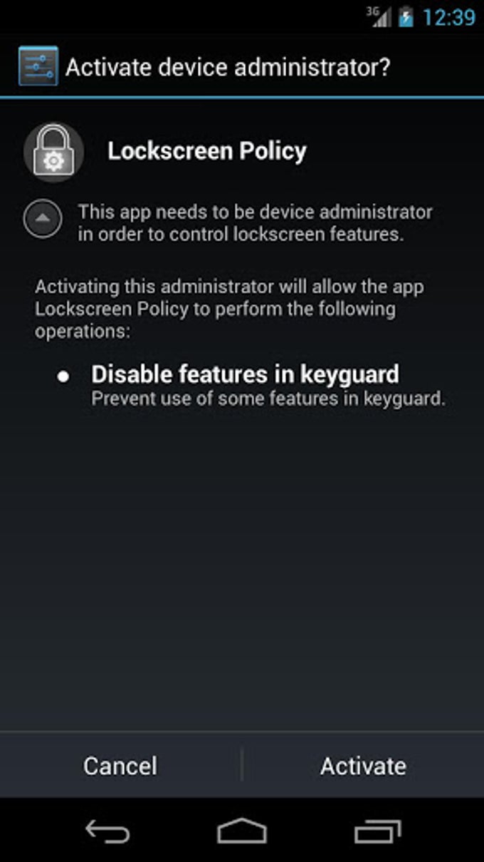 Lockscreen Policy Lockscreen Policy