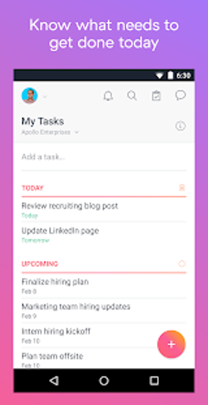 Asana: organize team projects