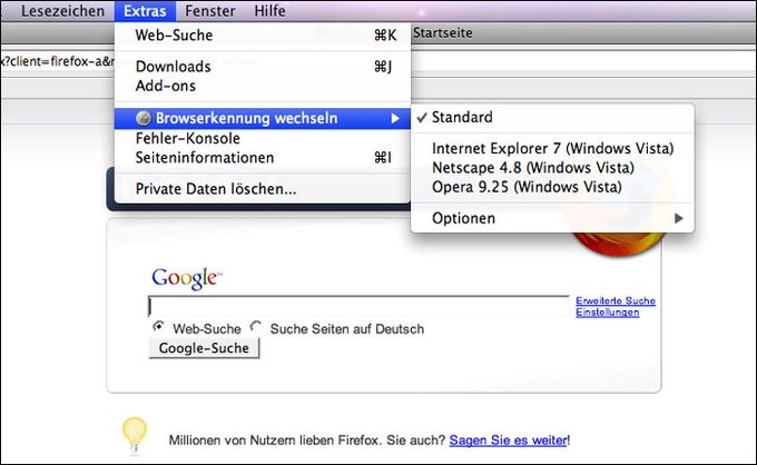User Agent Switcher User Agent Switcher