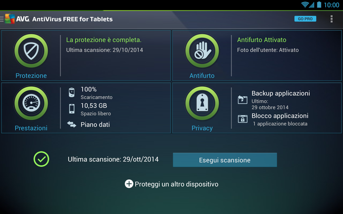AntiVirus FREE per tablet