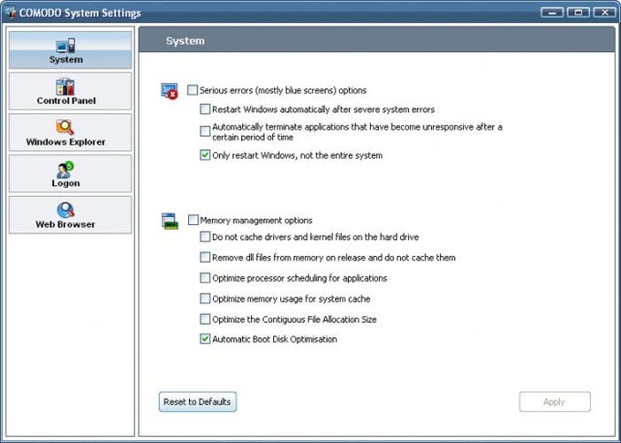 Comodo System Cleaner Comodo System Cleaner