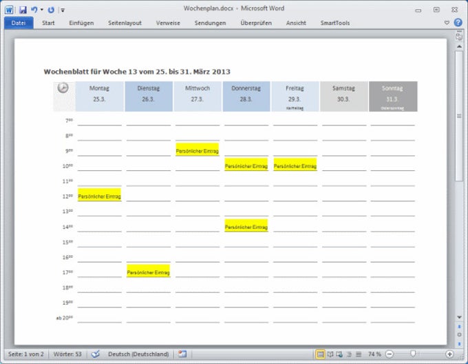 SmartTools Kalender-Assistent 2014 für Word SmartTools Kalender-Assistent 2014 für Word