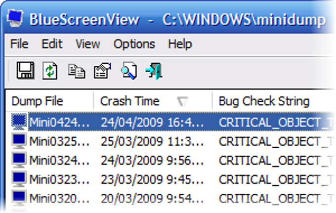 BlueScreenView BlueScreenView