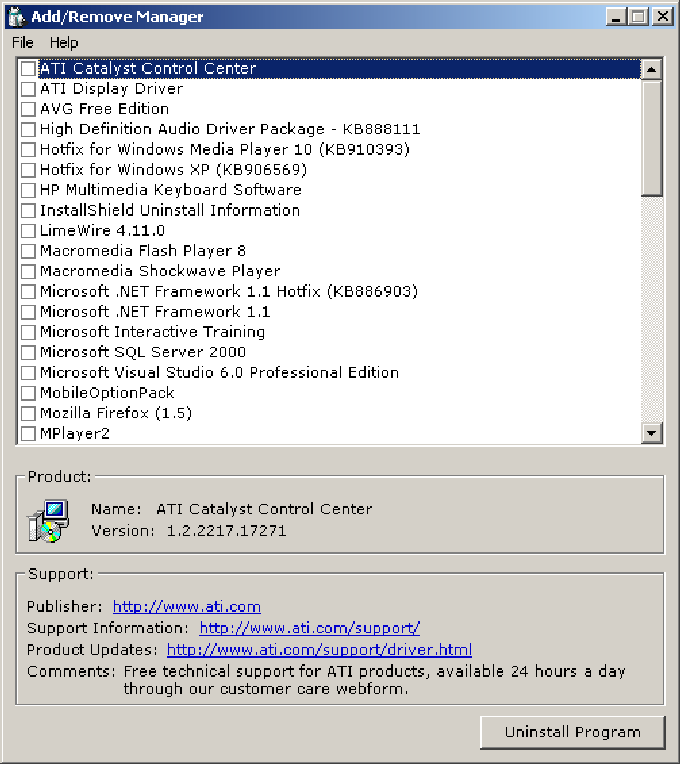 Add/Remove Manager Add/Remove Manager