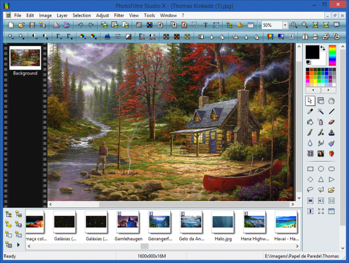 Interface de PhotoFiltre Interface de PhotoFiltre