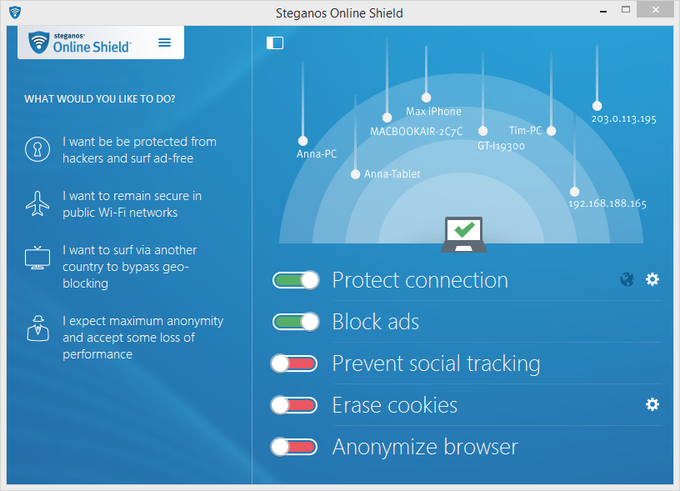 Steganos Online Shield VPN Steganos Online Shield VPN
