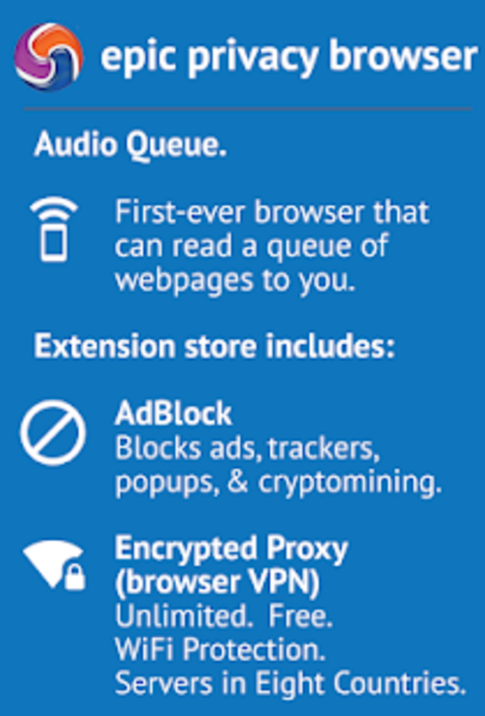Epic Privacy Browser - AdBlocker Vault Free VPN