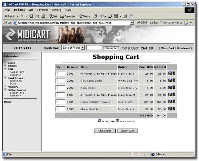MidiCart ASP Shopping Cart MidiCart ASP Shopping Cart