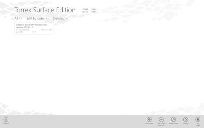 Torrex Surface Edition for Windows 10 Torrex Surface Edition for Windows 10