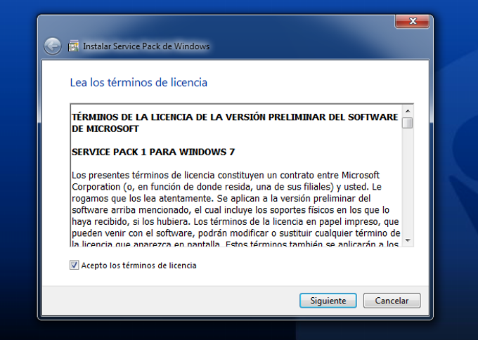 Windows 7 Service Pack 1 (SP1) Windows 7 Service Pack 1 (SP1)