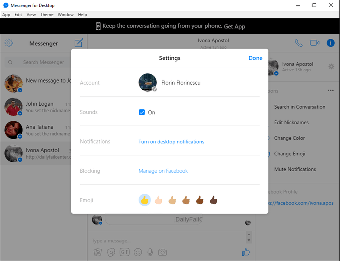 messenger desktop site