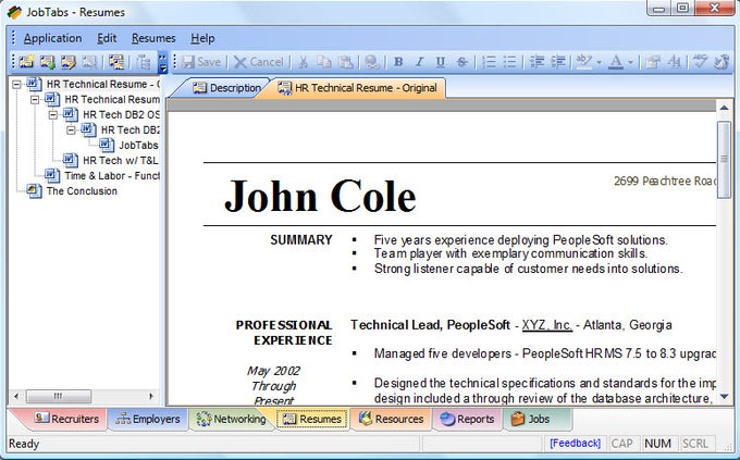 Job Tabs Job Tabs