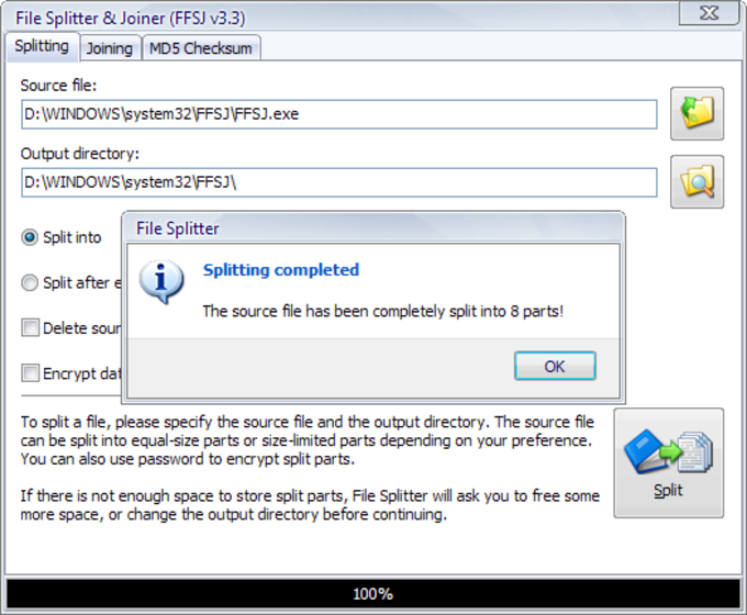 free download File Splitter And Joiner