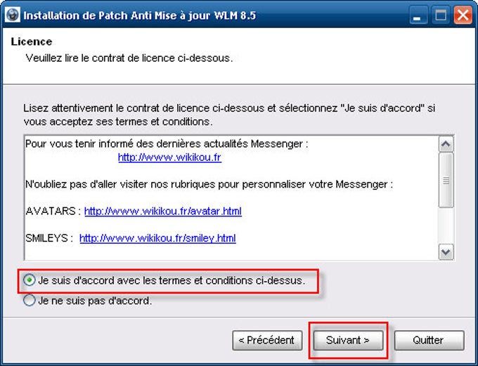 Patch anti mise à jour pour Windows Live Messenger 8.5 Patch anti mise à jour pour Windows Live Messenger 8.5