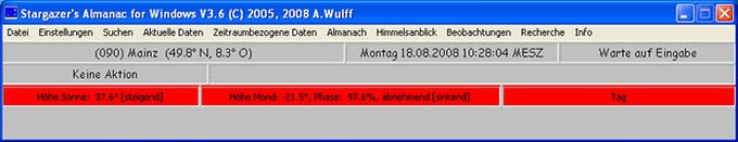 Skygazer's Almanac for Windows (SAW) Skygazer's Almanac for Windows (SAW)