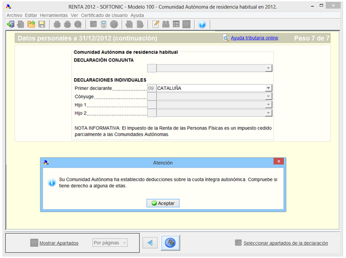 Renta 2012 (Modelo PADRE) Renta 2012 (Modelo PADRE)