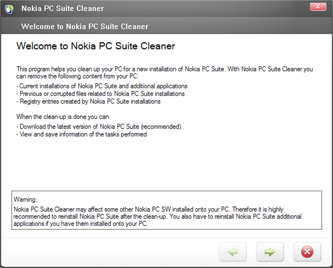 Nokia PC Suite Cleaner Nokia PC Suite Cleaner