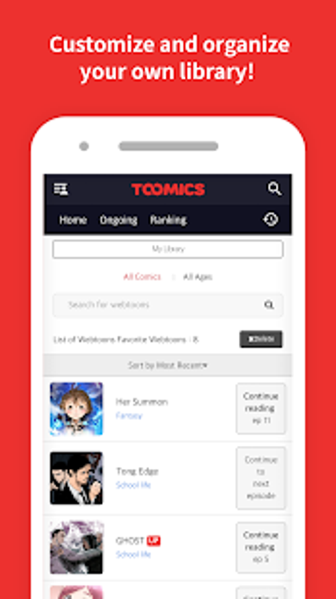 Toomics - Read unlimited comics APK для Android — Скачать