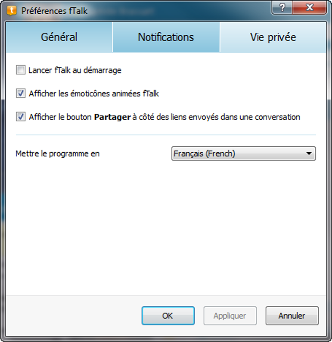 Options générales Options générales