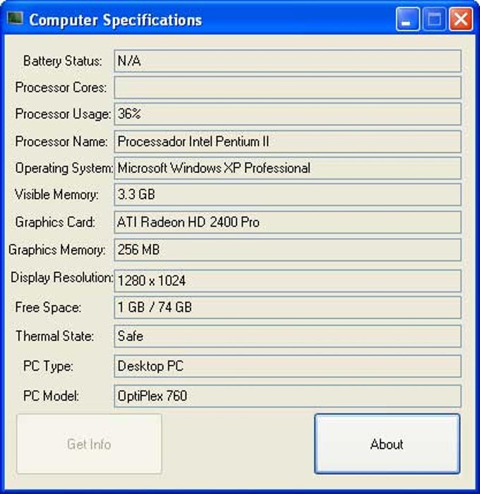 Computer Specifications Computer Specifications