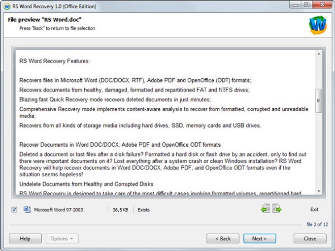 RS Word Recovery RS Word Recovery