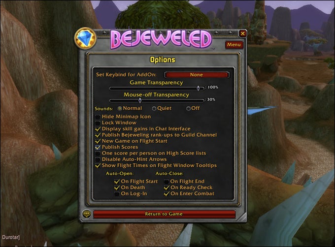 Bejeweled Add-on for WoW Bejeweled Add-on for WoW