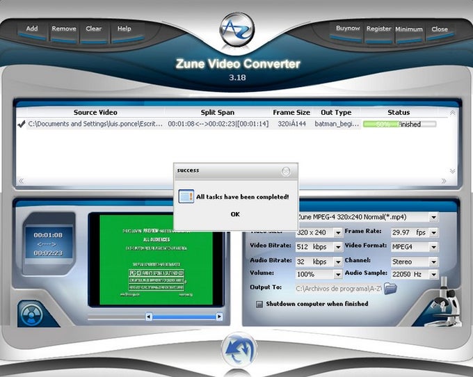 AZ Zune Video Converter Descargar
