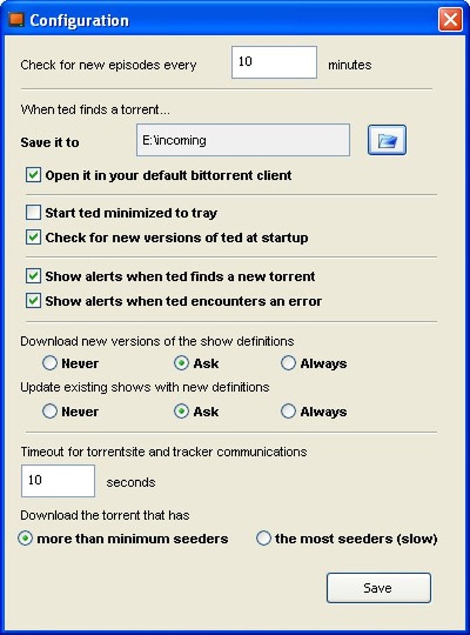 TED Torrent Episode Downloader