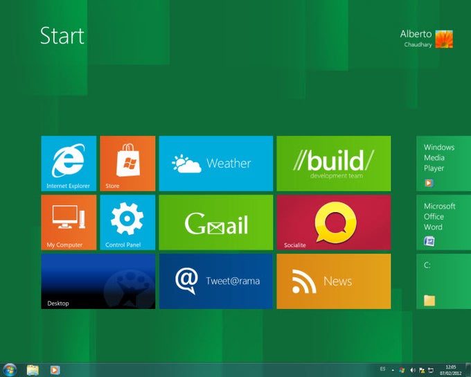 Windows 8 Start Panel Windows 8 Start Panel