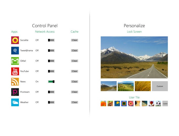 Windows 8 Start Panel Windows 8 Start Panel