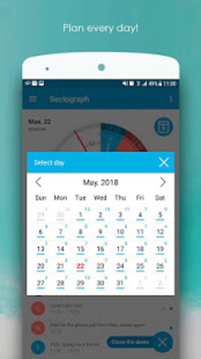 Sectograph. Planner  Time manager on clock widget