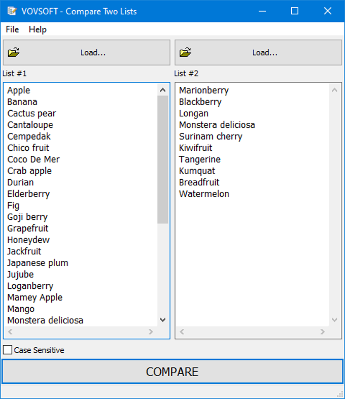 Compare Two Lists
