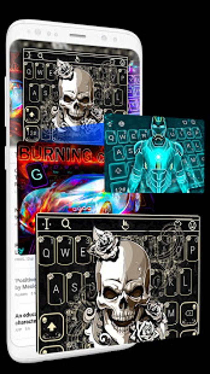 Colorful Glitter Neon Butterfly Keyboard Theme