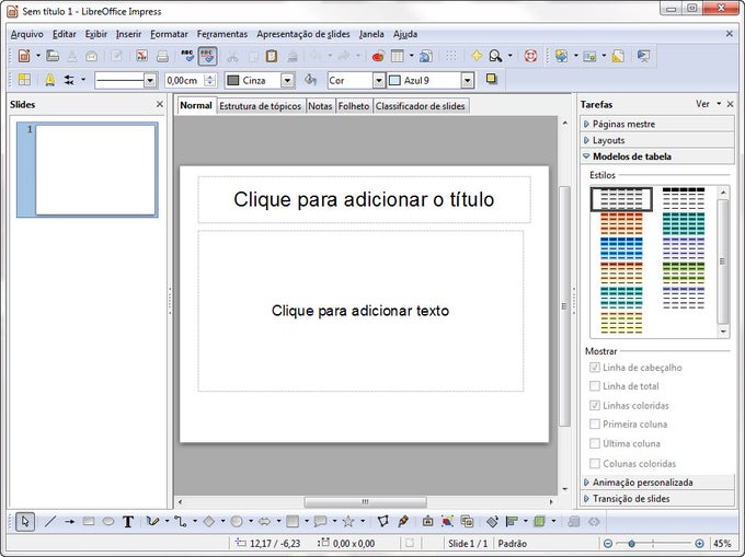 Apresentação de slides do LibreOffice Apresentação de slides do LibreOffice
