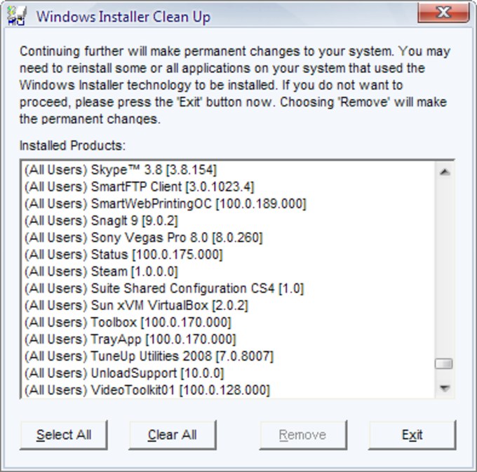 Novedad al revés Pickering Windows Installer CleanUp Utility (Windows) - Descargar