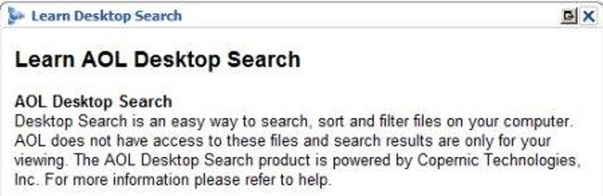 AOL Desktop Search AOL Desktop Search