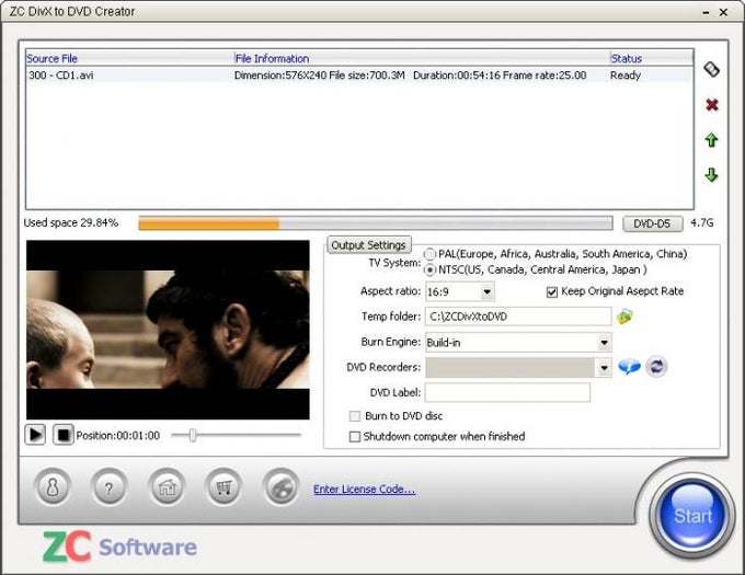 ZC DivX to DVD Creator ZC DivX to DVD Creator